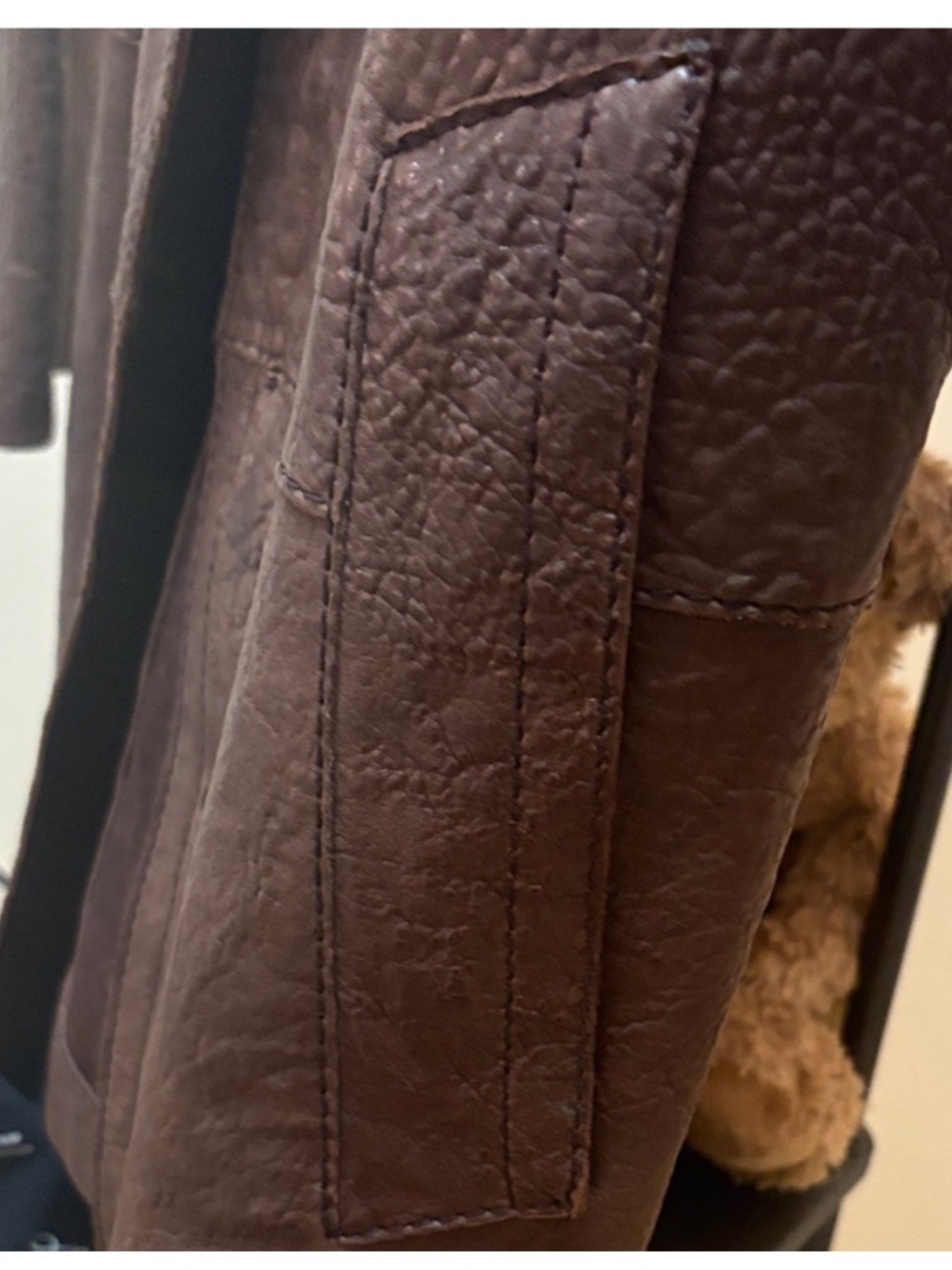 OFF-PR STYLE MEN'S BROWN LEATHER DOUBLE-BREASTED COAT SIZE 48 - Picture 11 of 16
